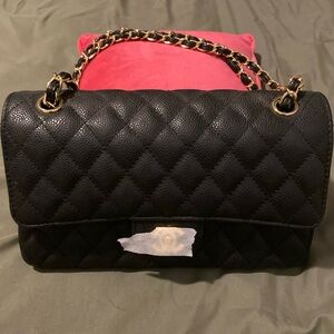 Black Quilted Chain Shoulder Bag